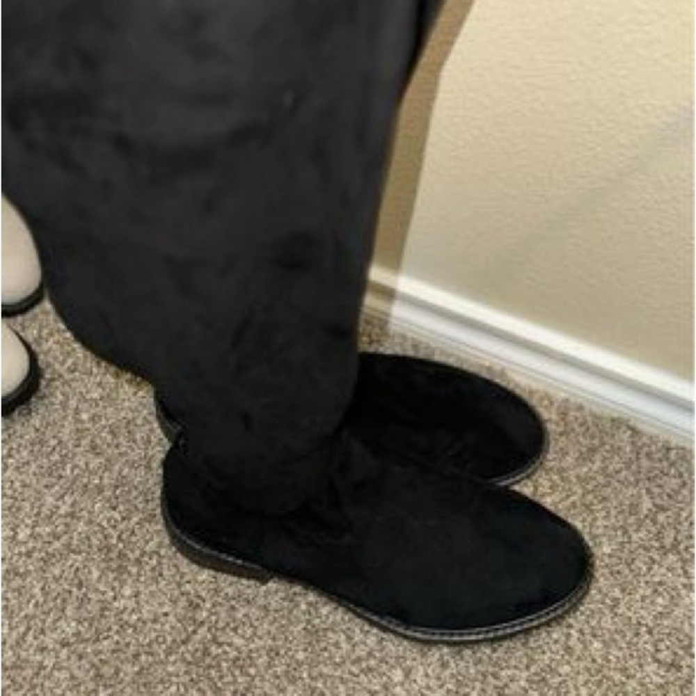 Black Suede Over-the-Knee Boots